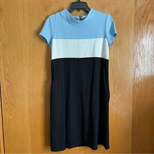 Sara Campbell size 8 colorblock mock neck dress